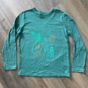 Cat & Jack Boys Evergreen Trees Long Sleeve Shirt Small 6/7